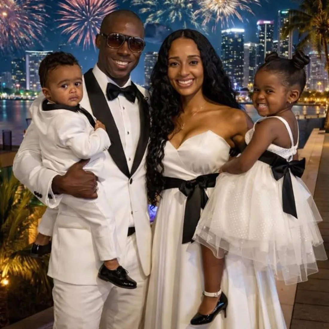 Shannon Allen with family at a formal event